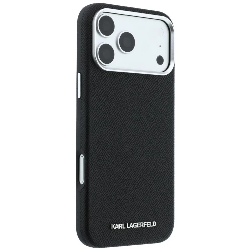 Etui Karl Lagerfeld Grained Elongated Logo do iPhone 18 Pro Max / 17 Pro Max do MagSafe, czarne