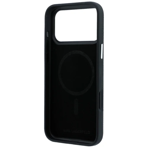 Etui Karl Lagerfeld Grained Elongated Logo do iPhone 18 Pro Max / 17 Pro Max do MagSafe, czarne
