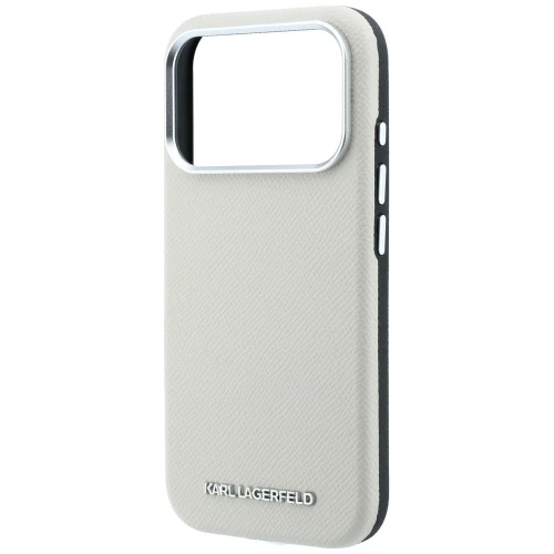 Etui Karl Lagerfeld Grained Elongated Logo do iPhone 18 Pro / 17 Pro do MagSafe, beżowe
