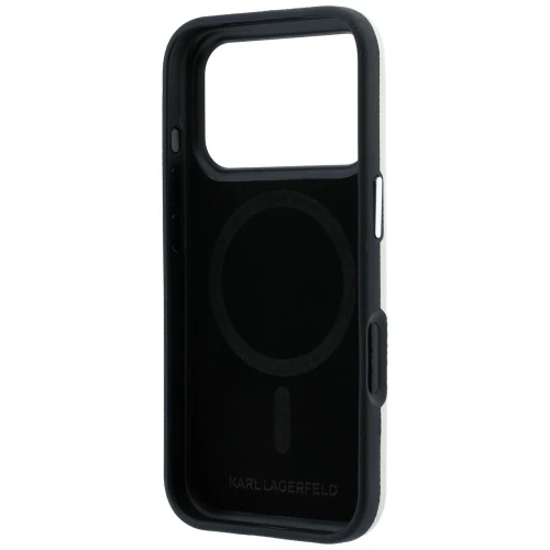 Etui Karl Lagerfeld Grained Elongated Logo do iPhone 18 Pro / 17 Pro do MagSafe, beżowe