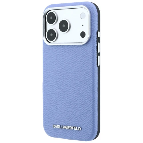 Etui Karl Lagerfeld Grained Elongated Logo do iPhone 18 Pro / 17 Pro do MagSafe, niebieskie