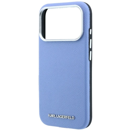 Etui Karl Lagerfeld Grained Elongated Logo do iPhone 18 Pro / 17 Pro do MagSafe, niebieskie