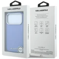 Etui Karl Lagerfeld Grained Elongated Logo do iPhone 18 Pro / 17 Pro do MagSafe, niebieskie