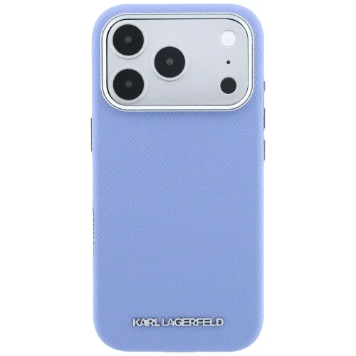 Etui Karl Lagerfeld Grained Elongated Logo do iPhone 18 Pro Max / 17 Pro Max do MagSafe, niebieskie