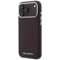 Etui Karl Lagerfeld Grained Elongated Logo do iPhone 18 Pro Max / 17 Pro Max do MagSafe, burgundowe