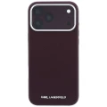 Etui Karl Lagerfeld Grained Elongated Logo do iPhone 18 Pro Max / 17 Pro Max do MagSafe, burgundowe