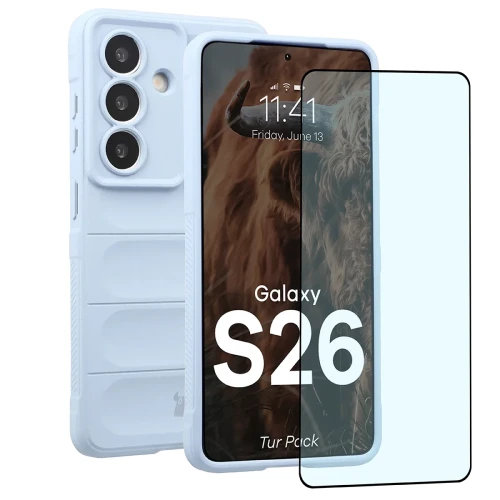 Pancerne etui + szkło hartowane Bizon Tur Pack do Galaxy S26, jasnoniebieskie (1/10)