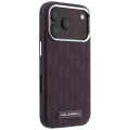 Etui Karl Lagerfeld Grained Mono Resin Logo do iPhone 18 Pro / 17 Pro do MagSafe, burgundowe