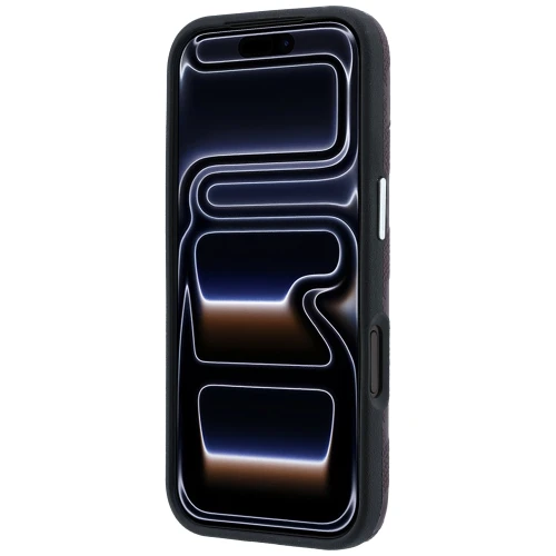Etui Karl Lagerfeld Grained Mono Resin Logo do iPhone 18 Pro / 17 Pro do MagSafe, burgundowe