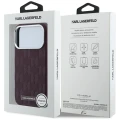 Etui Karl Lagerfeld Grained Mono Resin Logo do iPhone 18 Pro / 17 Pro do MagSafe, burgundowe