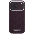 Etui Karl Lagerfeld Grained Mono Resin Logo do iPhone 18 Pro Max / 17 Pro Max do MagSafe, burgundowe