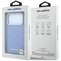 Etui Karl Lagerfeld Grained Mono Resin Logo do iPhone 18 Pro / 17 Pro do MagSafe, niebieskie