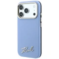 Etui Karl Lagerfeld Lagerfeld Saffiano Small Script Metal Logo do iPhone 18 Pro / 17 Pro do MagSafe, niebieskie