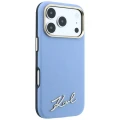 Etui Karl Lagerfeld Lagerfeld Saffiano Small Script Metal Logo do iPhone 18 Pro / 17 Pro do MagSafe, niebieskie
