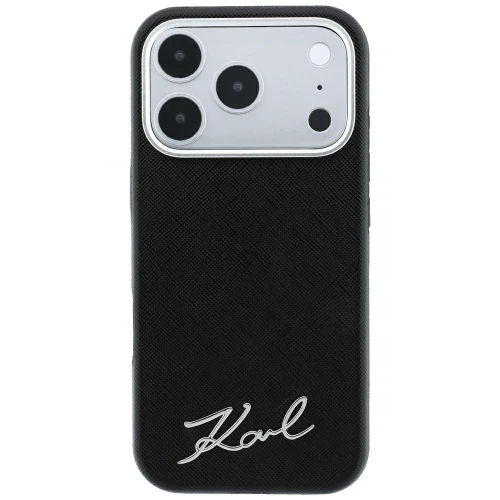 Etui Karl Lagerfeld Lagerfeld Saffiano Small Script Metal Logo do iPhone 18 Pro Max / 17 Pro Max do MagSafe, czarne