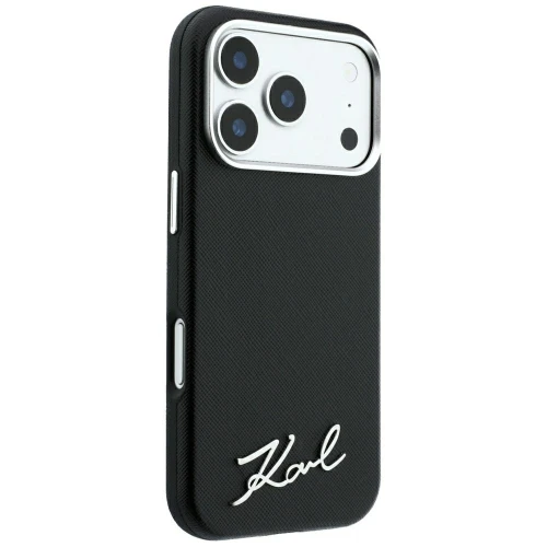 Etui Karl Lagerfeld Lagerfeld Saffiano Small Script Metal Logo do iPhone 18 Pro Max / 17 Pro Max do MagSafe, czarne