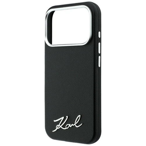 Etui Karl Lagerfeld Lagerfeld Saffiano Small Script Metal Logo do iPhone 18 Pro Max / 17 Pro Max do MagSafe, czarne