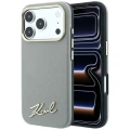 Etui Karl Lagerfeld Lagerfeld Saffiano Small Script Metal Logo do iPhone 18 Pro Max / 17 Pro Max do MagSafe, beżowe