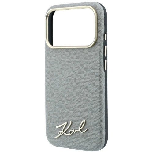 Etui Karl Lagerfeld Lagerfeld Saffiano Small Script Metal Logo do iPhone 18 Pro Max / 17 Pro Max do MagSafe, beżowe