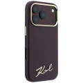 Etui Karl Lagerfeld Lagerfeld Saffiano Small Script Metal Logo do iPhone 18 Pro / 17 Pro do MagSafe, burgundowe
