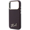Etui Karl Lagerfeld Lagerfeld Saffiano Small Script Metal Logo do iPhone 18 Pro Max / 17 Pro Max do MagSafe, burgundowe