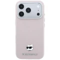 Etui Karl Lagerfeld Grained Choupette Head Metal do iPhone 18 Pro Max / 17 Pro Max do MagSafe, różowe
