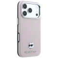 Etui Karl Lagerfeld Grained Choupette Head Metal do iPhone 18 Pro Max / 17 Pro Max do MagSafe, różowe