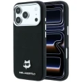 Etui Karl Lagerfeld Grained Choupette Head Metal do iPhone 18 Pro / 17 Pro do MagSafe, czarne