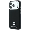 Etui Karl Lagerfeld Grained Choupette Head Metal do iPhone 18 Pro / 17 Pro do MagSafe, czarne