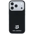 Etui Karl Lagerfeld Grained Choupette Head Metal do iPhone 18 Pro / 17 Pro do MagSafe, czarne