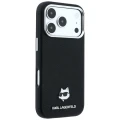 Etui Karl Lagerfeld Grained Choupette Head Metal do iPhone 18 Pro / 17 Pro do MagSafe, czarne