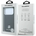 Etui Karl Lagerfeld Grained Choupette Head Metal do iPhone 18 Pro / 17 Pro do MagSafe, czarne