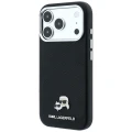Etui Karl Lagerfeld Grained Choupette Head Metal do iPhone 18 Pro Max / 17 Pro Max do MagSafe, czarne
