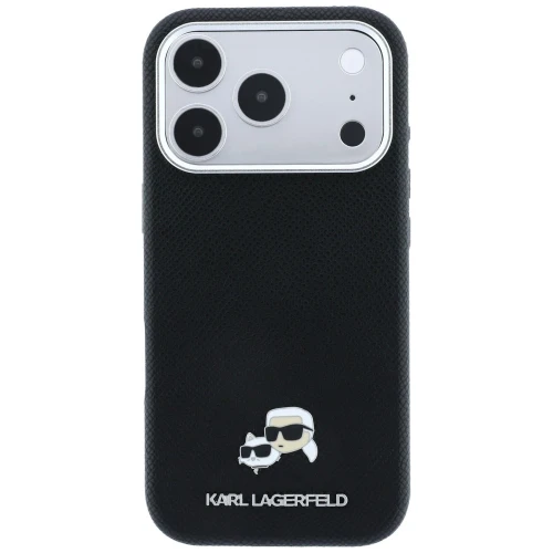 Etui Karl Lagerfeld Grained Choupette Head Metal do iPhone 18 Pro Max / 17 Pro Max do MagSafe, czarne