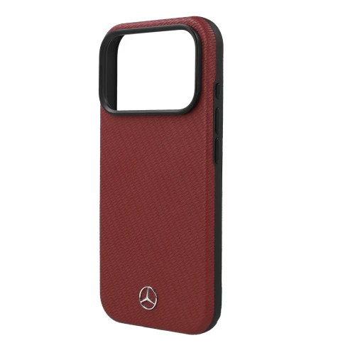 Etui Mercedes Leather Semi Wrap Wood Effect MagSafe do iPhone 18 Pro Max / 17 Pro Max, burgundowe (3/5)