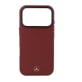 Etui Mercedes Leather Semi Wrap Wood Effect MagSafe do iPhone 18 Pro Max / 17 Pro Max, burgundowe (5/5)