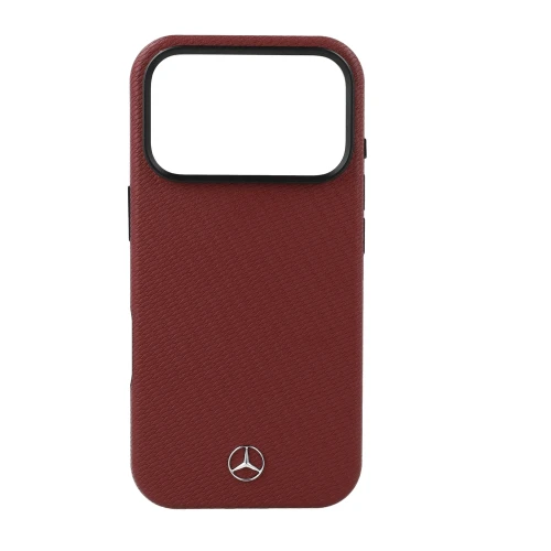 Etui Mercedes Leather Semi Wrap Wood Effect MagSafe do iPhone 18 Pro Max / 17 Pro Max, burgundowe (5/5)