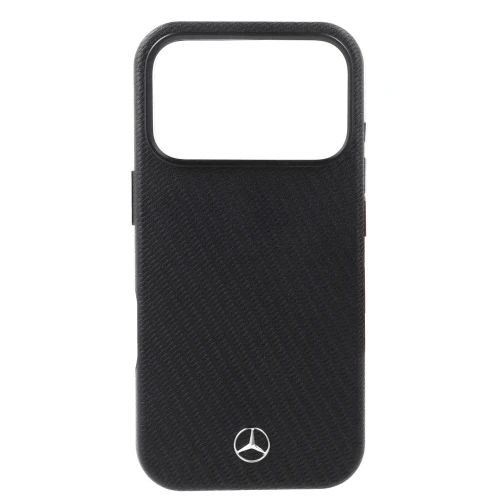 Etui Mercedes Leather Semi Wrap Wood Effect MagSafe do iPhone 18 Pro / 17 Pro, czarne (2/5)