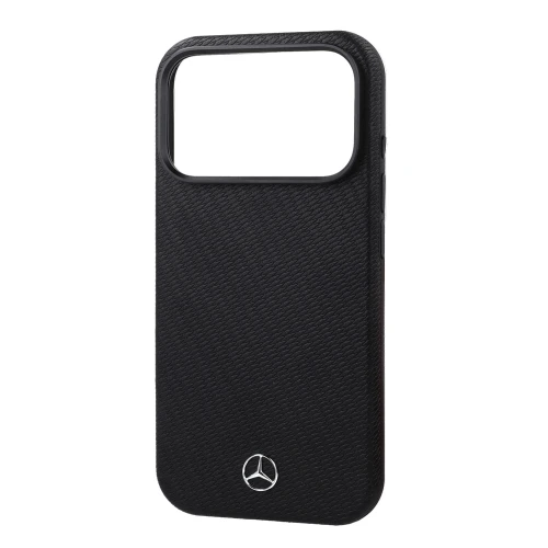 Etui Mercedes Leather Semi Wrap Wood Effect MagSafe do iPhone 18 Pro / 17 Pro, czarne (4/5)
