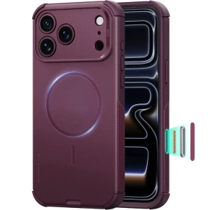 Etui ESR Cyber Tough do MagSafe do iPhone 18 Pro Max / 17 Pro Max, burgundowe