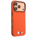 Etui BMW M Quadrille Kevlar Metal Logo MagSafe do iPhone 18 Pro / 17 Pro, pomarańczowe (4/8)