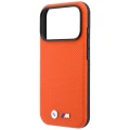 Etui BMW M Quadrille Kevlar Metal Logo MagSafe do iPhone 18 Pro / 17 Pro, pomarańczowe (6/8)