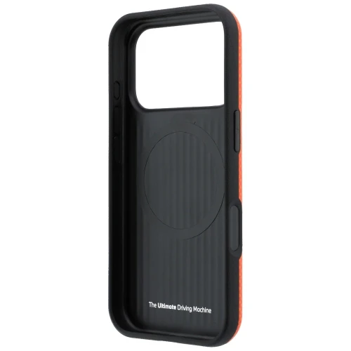 Etui BMW M Quadrille Kevlar Metal Logo MagSafe do iPhone 18 Pro Max / 17 Pro Max, pomarańczowe (7/8)