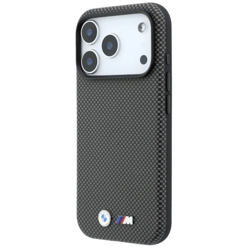 Etui BMW M Quadrille Kevlar Metal Logo MagSafe do iPhone 18 Pro Max / 17 Pro Max, szare (2/8)