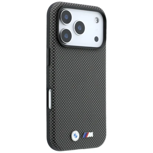 Etui BMW M Quadrille Kevlar Metal Logo MagSafe do iPhone 18 Pro / 17 Pro, szare (4/8)