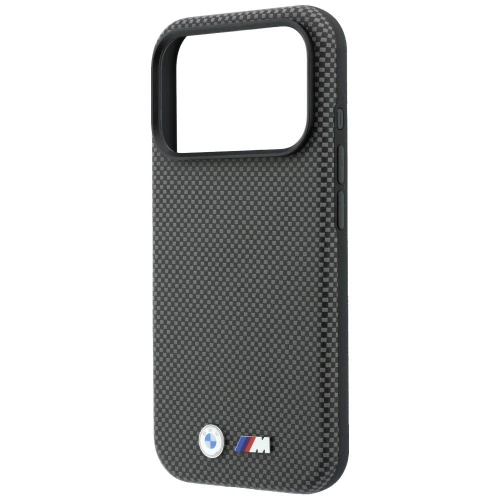 Etui BMW M Quadrille Kevlar Metal Logo MagSafe do iPhone 18 Pro / 17 Pro, szare (6/8)