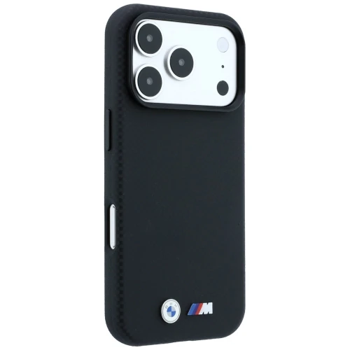 Etui BMW M Quadrille Kevlar Metal Logo MagSafe do iPhone 18 Pro Max / 17 Pro Max, czarne (4/8)