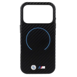 Etui BMW M Carbon Printed Ring MagSafe do iPhone 18 Pro / 17 Pro, czarne