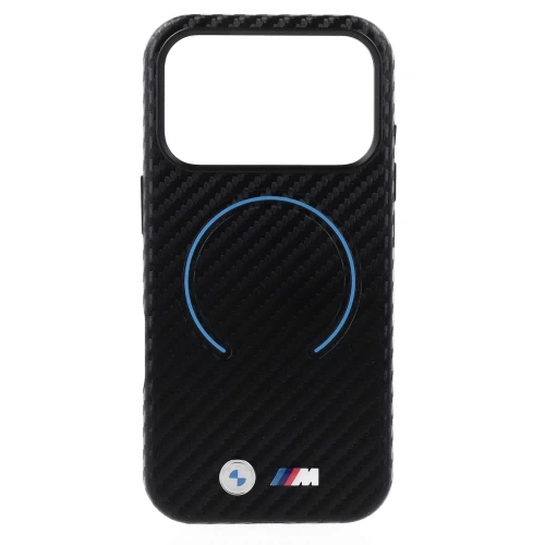 Etui BMW M Carbon Printed Ring MagSafe do iPhone 18 Pro / 17 Pro, czarne (1/5)
