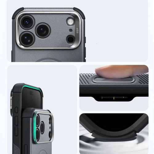 Etui ESR Cyber Tough Case Kickstand do MagSafe do iPhone 18 Pro / 17 Pro, szare (5/7)